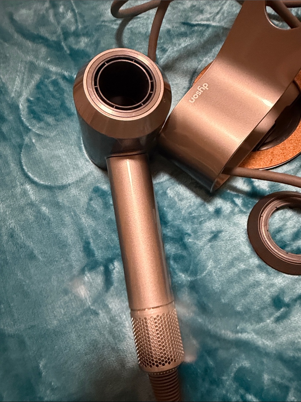 Dyson Hair Dryer with Orange Accent and Gray Attachments No Box - Picture 4 of 10